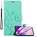 Custodia Compatibile Con Oneplus Nord Ce 5g In Turchese Fiore - Coperchio Protettivo In Design Floreale Con Chiusura Magnetica, Funzione Stand E Slot Per Carte - Foto miniatura 1