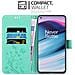 Custodia Compatibile Con Oneplus Nord Ce 5g In Turchese Fiore - Coperchio Protettivo In Design Floreale Con Chiusura Magnetica, Funzione Stand E Slot Per Carte - Foto miniatura 2