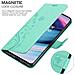 Custodia Compatibile Con Oneplus Nord Ce 5g In Turchese Fiore - Coperchio Protettivo In Design Floreale Con Chiusura Magnetica, Funzione Stand E Slot Per Carte - Foto miniatura 4