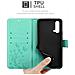 Custodia Compatibile Con Oneplus Nord Ce 5g In Turchese Fiore - Coperchio Protettivo In Design Floreale Con Chiusura Magnetica, Funzione Stand E Slot Per Carte - Foto miniatura 5