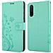 Custodia Compatibile Con Oneplus Nord Ce 5g In Turchese Fiore - Coperchio Protettivo In Design Floreale Con Chiusura Magnetica, Funzione Stand E Slot Per Carte - Foto miniatura 7