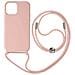 Cover Semirigida Per Iphone 12 Pro Max Cordino Nylon 80 Cm Rosa Chiaro - Foto miniatura 1