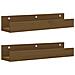 Mensole Da Parete 2 Pz Miele 50x12x9cm Legno Massello Di Pino - Foto miniatura 2