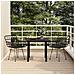 Set Da Pranzo Da Giardino 3 Pz Nero In Polyrattan - Foto miniatura 1