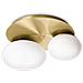 Lampada Da Soffitto Ninfea In Ottone - L 360 X H 140 X P 320 Mm - Foto miniatura 1