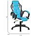 Sedia Da Gaming Caloundra, Poltrona Da Gaming Adulto, Sedia Da Scrivania, 66x61h104/114 Cm, Azzurro E Bianco - Foto miniatura 2