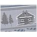 Telo Arredo Multiuso Linea Pensieri Delicati In Cotone Disegno Chalet Matrimoniale Blu - Foto miniatura 4