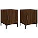 Comodini 2 Pz Rovere Marrone 40x40x50 Cm In Legno Multistrato - Foto miniatura 2