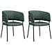 Set 2 Sedie Per Cucina Imbottite, In Tessuto Effetto Velluto E Acciaio, 57x53x73 Cm, Verde - Foto miniatura 1
