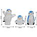 Set 3 Pinguini Forma Acrilica Natalizio Led Illuminazione Esterni per Interni - Foto miniatura 2