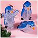 Set 3 Pinguini Forma Acrilica Natalizio Led Illuminazione Esterni per Interni - Foto miniatura 1