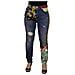 Jeans In Denim A Vita Alta Patchwork Blu - It42-m - Foto miniatura 1