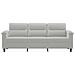 Divano A 3 Posti Grigio Chiaro 180 Cm In Tessuto Microfibra - Foto miniatura 3