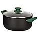 Verde Casseruola In Alluminio Pressato 24 Cm C Coperchio 37x25x17 Cm. Colore Nero - Foto miniatura 1