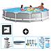 Piscina Fuori Terra - In Giro - 366x366x76 Cm - Grigio - Include Accessori Coordinati Cb17 - Foto miniatura 1
