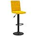 Sgabello Da Bar Giallo Senape In Velluto - Foto miniatura 1