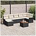 Set Divano da Giardino 8 Pezzi con Cuscini Nero Poly Rattan Acacia - Foto miniatura 2