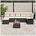 Set Divano da Giardino 8 Pezzi con Cuscini Nero Poly Rattan Acacia - Foto miniatura 3