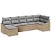 Set Divano da Giardino da 7 Pezzi con Cuscini Beige Polyrattan - Foto miniatura 1