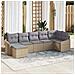 Set Divano da Giardino da 7 Pezzi con Cuscini Beige Polyrattan - Foto miniatura 2