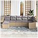 Set Divano da Giardino da 7 Pezzi con Cuscini Beige Polyrattan - Foto miniatura 3