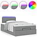 Pouf Letto con Materasso Grigio Chiaro 120x200 cm in Tessuto - Foto miniatura 5