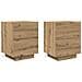 Comodini con Luci LED 2 pezzi Rovere Artigianale 45x40x55 cm - Foto miniatura 1