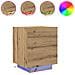 Comodini con Luci LED 2 pezzi Rovere Artigianale 45x40x55 cm - Foto miniatura 4