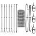 Recinzione Euro con 7 pali flangiati 0.4x10 m Acciaio zincato - Foto miniatura 4