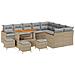 Set Divano da Giardino con cuscino 13 pcs Beige Poly Rattan - Foto miniatura 1