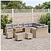 Set Divano da Giardino con cuscino 13 pcs Beige Poly Rattan - Foto miniatura 3