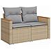 Set Divano da Giardino con cuscino 13 pcs Beige Poly Rattan - Foto miniatura 6