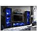 Komodee, Set di mobili porta TV Tivoli Grande RTV, Nero, LED Blu, Larghezza 250 cm x Altezza 159 cm x Profondità 35 cm, Per soggiorno, Camera da letto - Foto miniatura 2