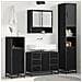 Set di mobili per il bagno 4 pcs Rovere Nero Legno multistrato - Foto miniatura 2