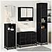 Set di mobili per il bagno 4 pcs Rovere Nero Legno multistrato - Foto miniatura 4