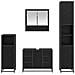 Set di mobili per il bagno 4 pcs Rovere Nero Legno multistrato - Foto miniatura 9