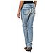 Pantaloni Lunghi In Denim Effetto Strappato Con Orli Skinny F054176 Donna - Foto miniatura 2