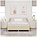 Letto a molle con materasso Crema 140 x 200 cm Tessuto - Foto miniatura 3