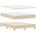 Letto a molle con materasso Crema 140 x 200 cm Tessuto - Foto miniatura 6