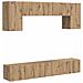 Set mobile TV Montaggio a parete 5 pcs Nero Legno multistrato - Foto miniatura 1