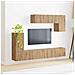 Set mobile TV Montaggio a parete 5 pcs Nero Legno multistrato - Foto miniatura 2