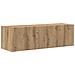 Set mobile TV Montaggio a parete 5 pcs Nero Legno multistrato - Foto miniatura 4