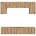 Set mobile TV Montaggio a parete 5 pcs Nero Legno multistrato - Foto miniatura 8