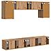Set mobile TV Montaggio a parete 5 pcs Nero Legno multistrato - Foto miniatura 9