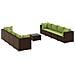Set Divani da Giardino 9 pz con Cuscini in Polyrattan Marrone - Foto miniatura 1