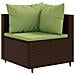 Set Divani da Giardino 9 pz con Cuscini in Polyrattan Marrone - Foto miniatura 4