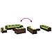 Set Divani da Giardino 9 pz con Cuscini in Polyrattan Marrone - Foto miniatura 6