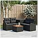 Set di divani 6 pz Nero Rattan sintetico e Acciaio - Foto miniatura 2