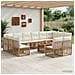 Set Divano da Giardino 13 pz Naturale e Bianco Crema polyrattan - Foto miniatura 8