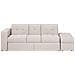 Divano Letto Beige Con Cassetti E Ottomano Contenitore Falster - Foto miniatura 16